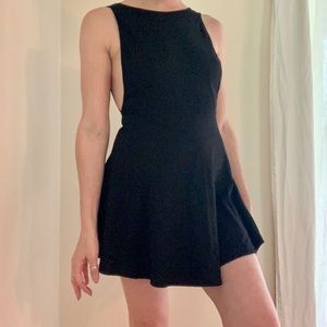 Black American Apparel skater dress, high front with super low back and sides